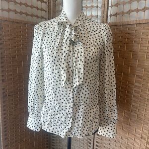 Nwt Rebecca Taylor silk Blouse with Bow Tie